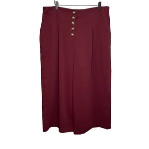 Reitman’s Burgundy Wide Leg Button Fly Cropped Pants Size 16P